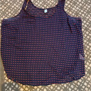 Old Navy Dark Blue Tank with Red Polka Dots
